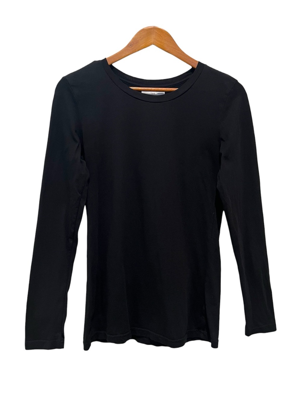 Nordstrom Rack Tee Black Long Sleeve Pima Cotton T Shirt Blouse Size Medium